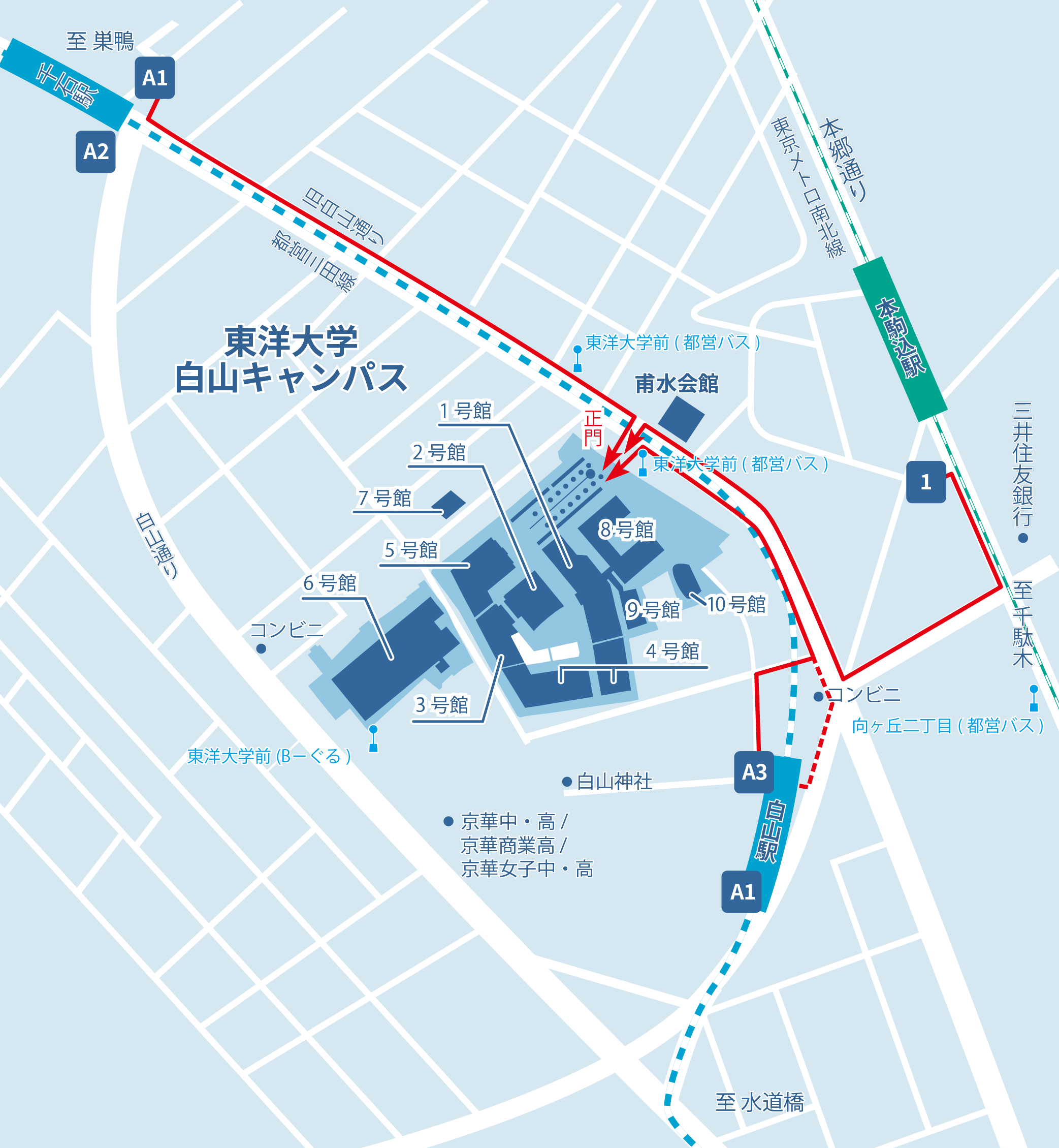 白山キャンパスマップ